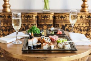 Sushi et champagne