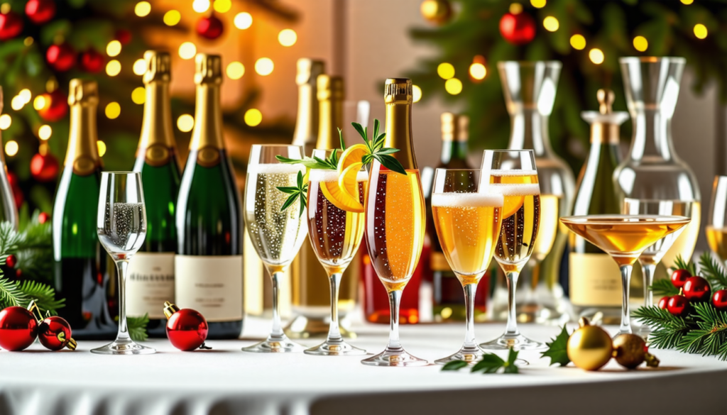 découvrez notre sélection d'indispensables festifs pour égayer vos repas de fin d'année. du champagne raffiné aux spiritueux délicats, trouvez les meilleures boissons pour célébrer en beauté ces moments précieux avec vos proches.