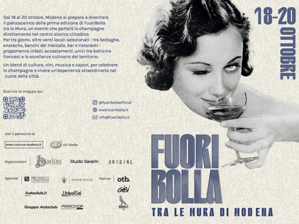 Outabolla dans les murs: Champagne conquiert le centre de Modène du 18 au 20 octobre