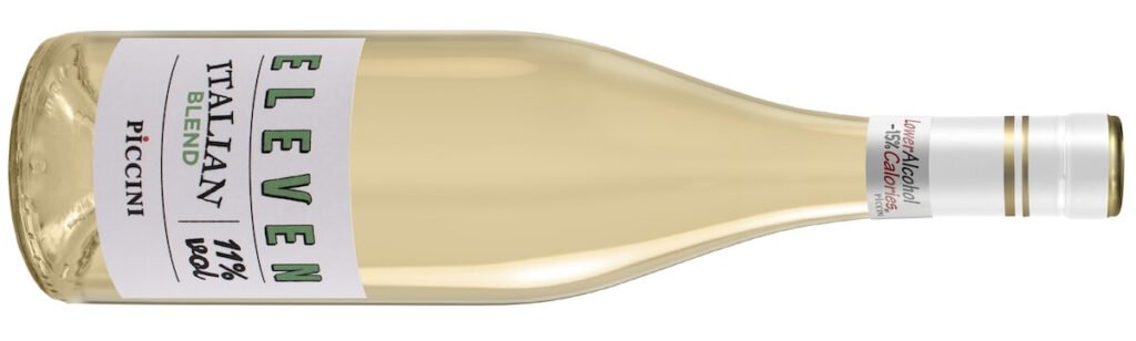 La révolution du vin à faible alcool avec le docg Piccini Slim Chianti et la gradation rouge et blanc de l'alcoolique contenue dans la ligne onze