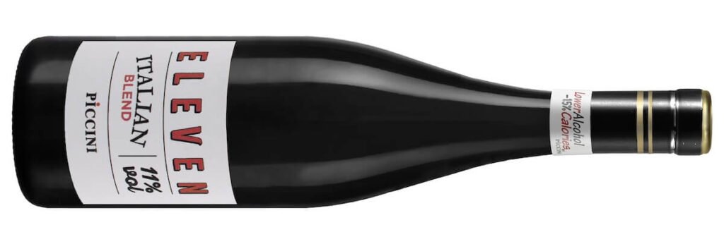 La révolution du vin à faible alcool avec le docg Piccini Slim Chianti et la gradation rouge et blanc de l'alcoolique contenue dans la ligne onze