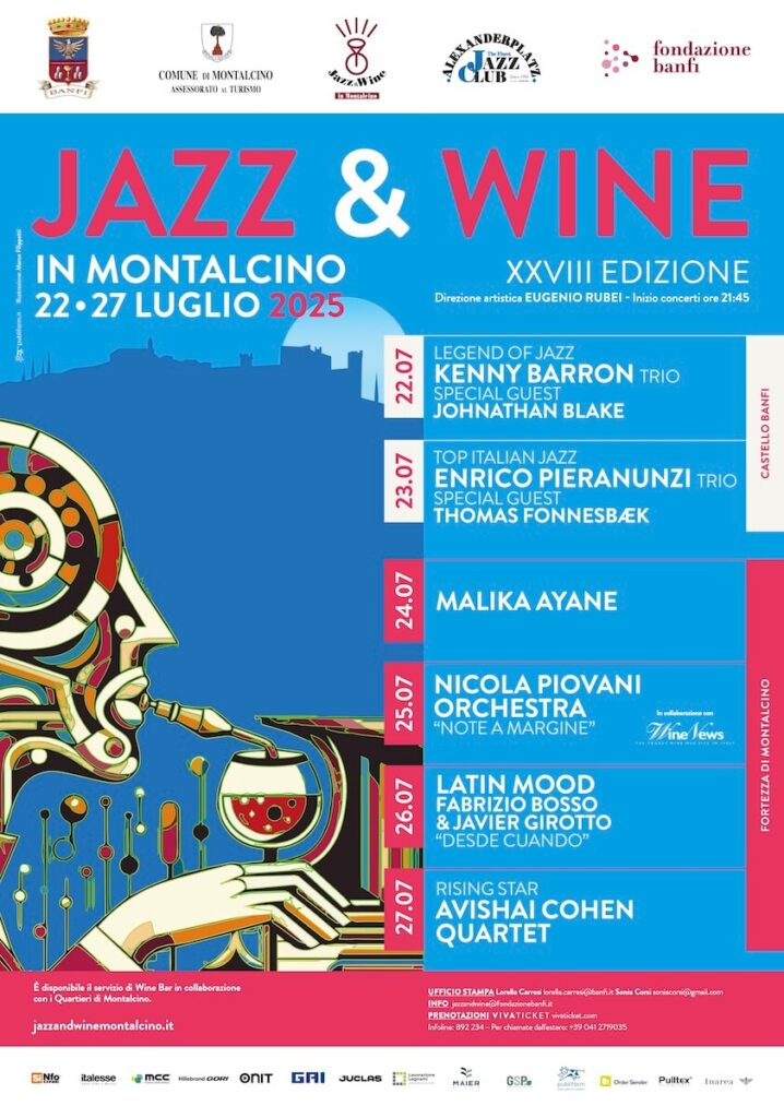 Jazz & Wine à Montalcino 2025: Kenny Barron ouvre le Banfi Winery Festival prévu jusqu'au 27 juillet.