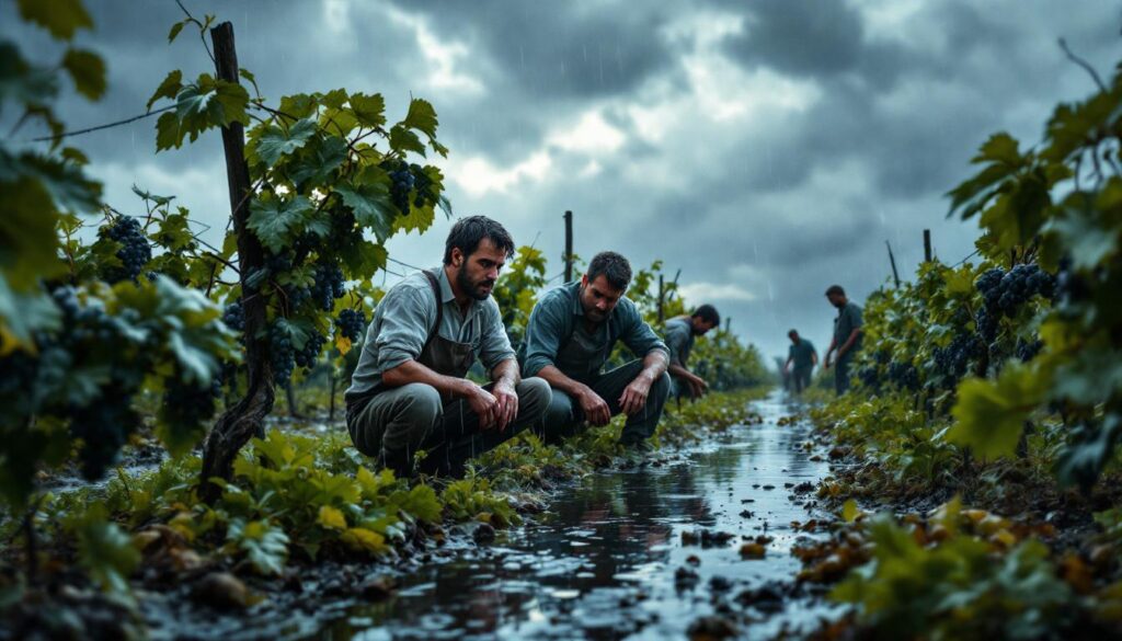 découvrez l'appel pressant des vignerons face aux intempéries persistantes. les pluies incessantes menacent les récoltes et le savoir-faire viticole. ensemble, faisons entendre leur voix pour préserver l'avenir de la viticulture.