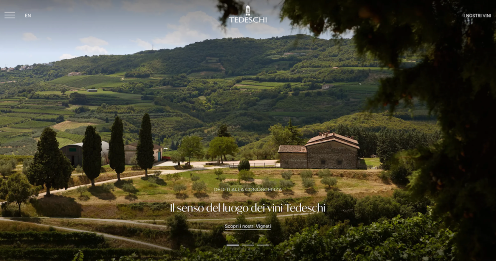 Il nuovo sito di Tedeschi Wines porta online l’identità rinnovata del brand: design contemporaneo, storytelling e focus sui cru storici.