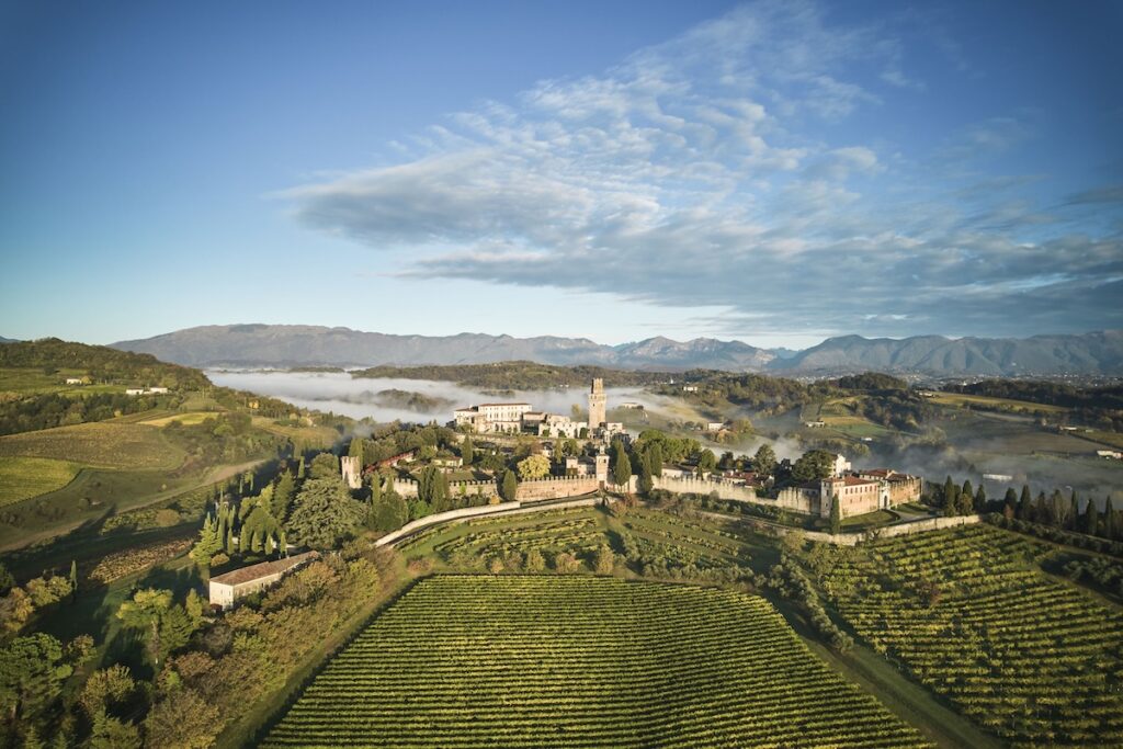 Nuovo Ponte Rosso Extra Brut Collalto : Glera minérale et identité de la Rive di Colfosco dans une nouvelle étiquette DOCG.