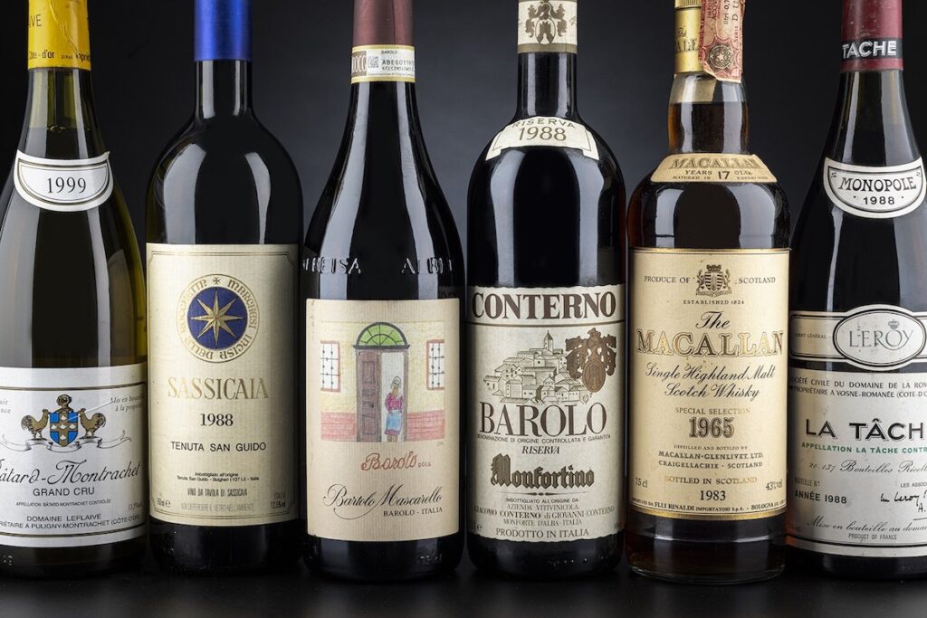 “The Historical Cellar” di Wannenes porta all’asta 461 lotti da quattro collezioni, tra Gaja, Monfortino, Sassicaia, Krug e Macallan.