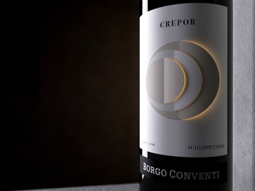 Crepor Schioppettino 2021 di Borgo Conventi conquista Trofeo Black e Trofeo Silver al Vinitaly Design Award 2026.