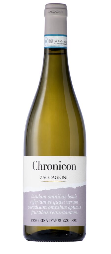 Chronicon de Zaccagnini valorise le Pecorino, Passerina, Cerasuolo et Montepulciano d'Abruzzo DOC avec un style frais et territorial.