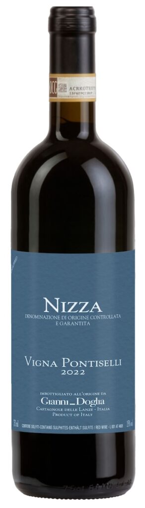 Gianni Doglia présente Pontiselli, le nouveau dogg Nizza issu d'un seul vignoble : 600 bouteilles de la région d'Agliano Terme, premier millésime 2022.