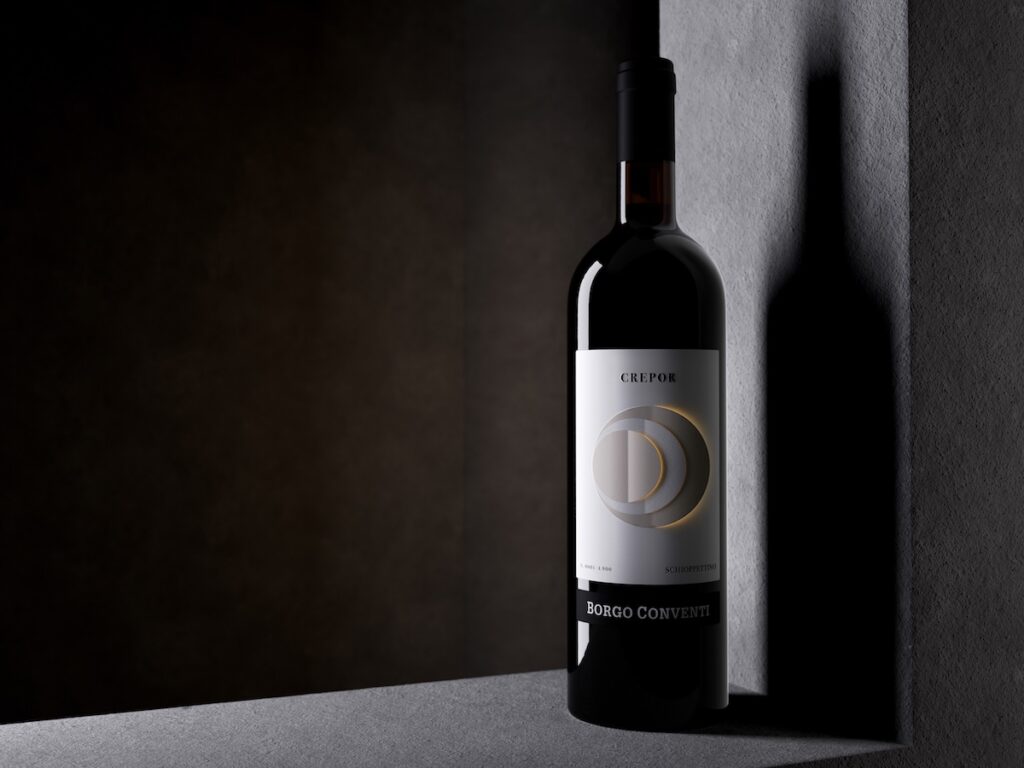 Crepor Schioppettino 2021 de Borgo Conventi remporte le Trophée Noir et le Trophée d'Argent au Vinitaly Design Award 2026.