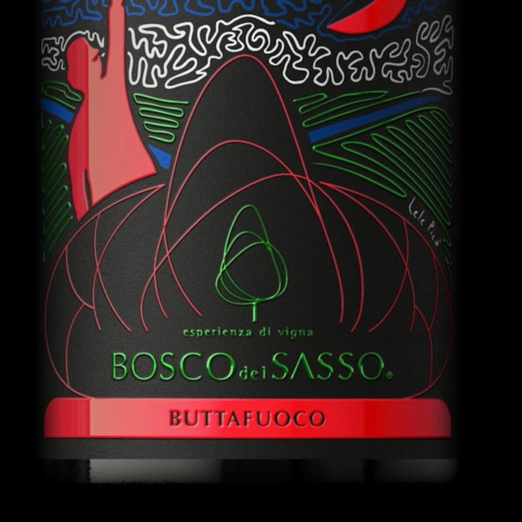 Bosco del Sasso transforme le Buttafuoco Storico en un objet de collection avec une bouteille spéciale et une étiquette d'artiste de Lele Picà
